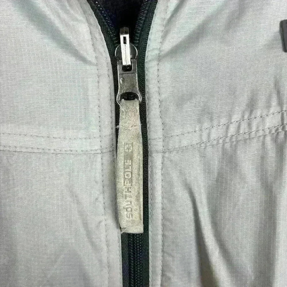 Southpole Men's Size XL Silver Gray Reversible Bomber‎ ZipUp Jacket Fleece - Picture 16 of 16